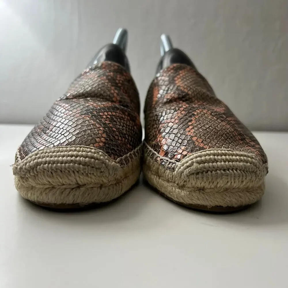 Sam Edelman Nude Pink Snake Khloe Slip On Espadrille Size 8.5 Vacation Summer